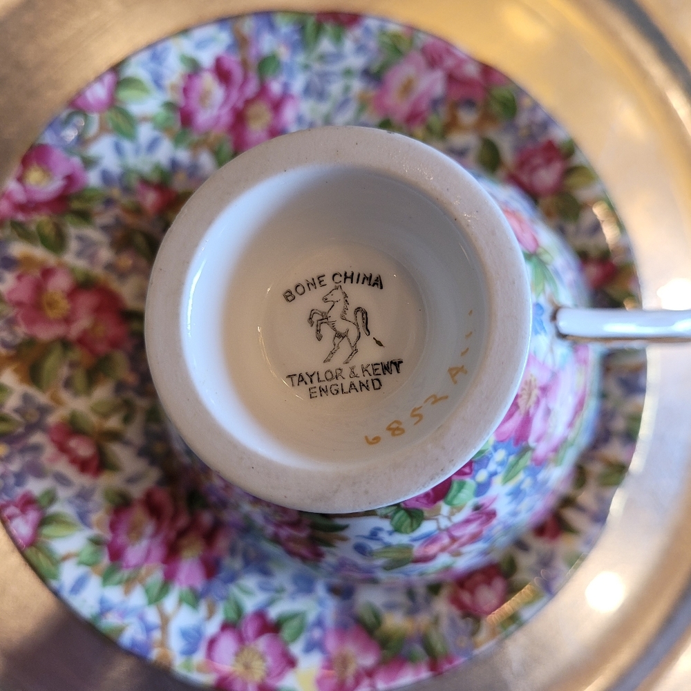 Taylor & Kent bone China TEA CUP  SAUCER Made in England - Picture 6 of 7